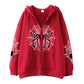 Spider Web Zipper Foreign Hoodie