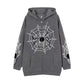 Spider Web Zipper Foreign Hoodie