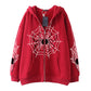 Spider Web Zipper Foreign Hoodie