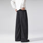 Three-pleat Striped Bootcut Denim Casual Pants