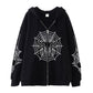 Spider Web Zipper Foreign Hoodie