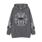 Spider Web Zipper Foreign Hoodie