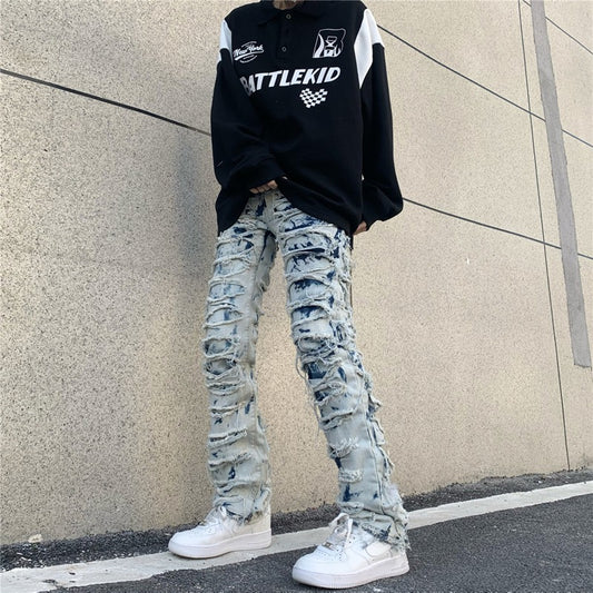 Street Ripped Jeans Men's High Street