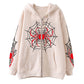 Spider Web Zipper Foreign Hoodie