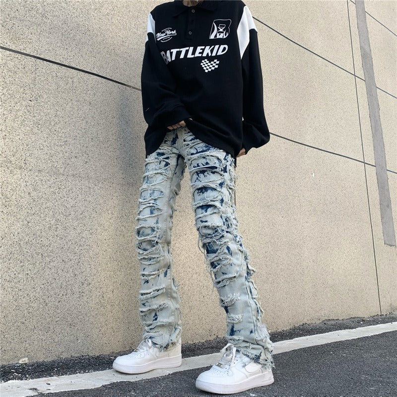 Street Ripped Jeans Men's High Street