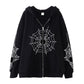 Spider Web Zipper Foreign Hoodie